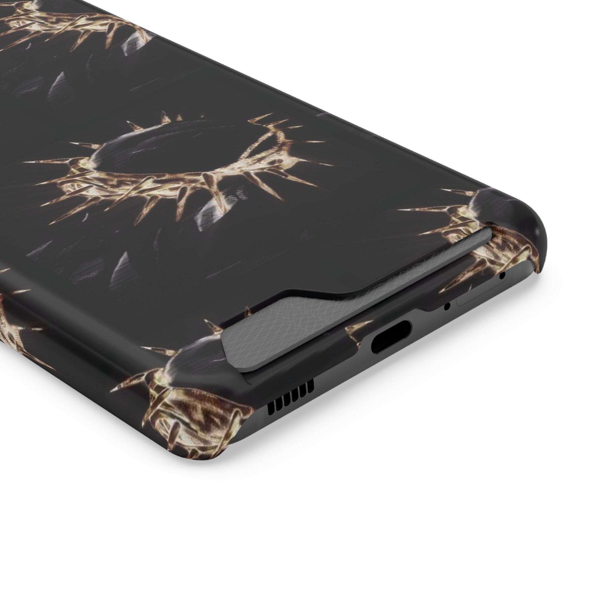 Phone Case With Built-In Card Holder: Yeshua (Jesus) Crown Of Thorns Design