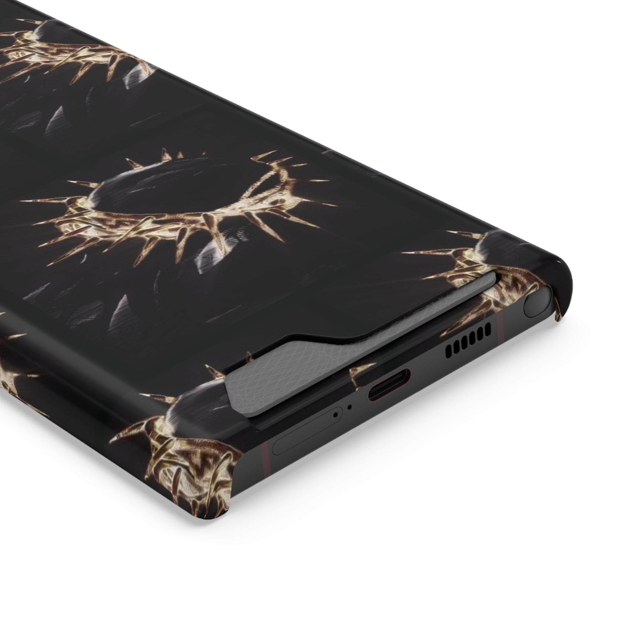 Phone Case With Built-In Card Holder: Yeshua (Jesus) Crown Of Thorns Design