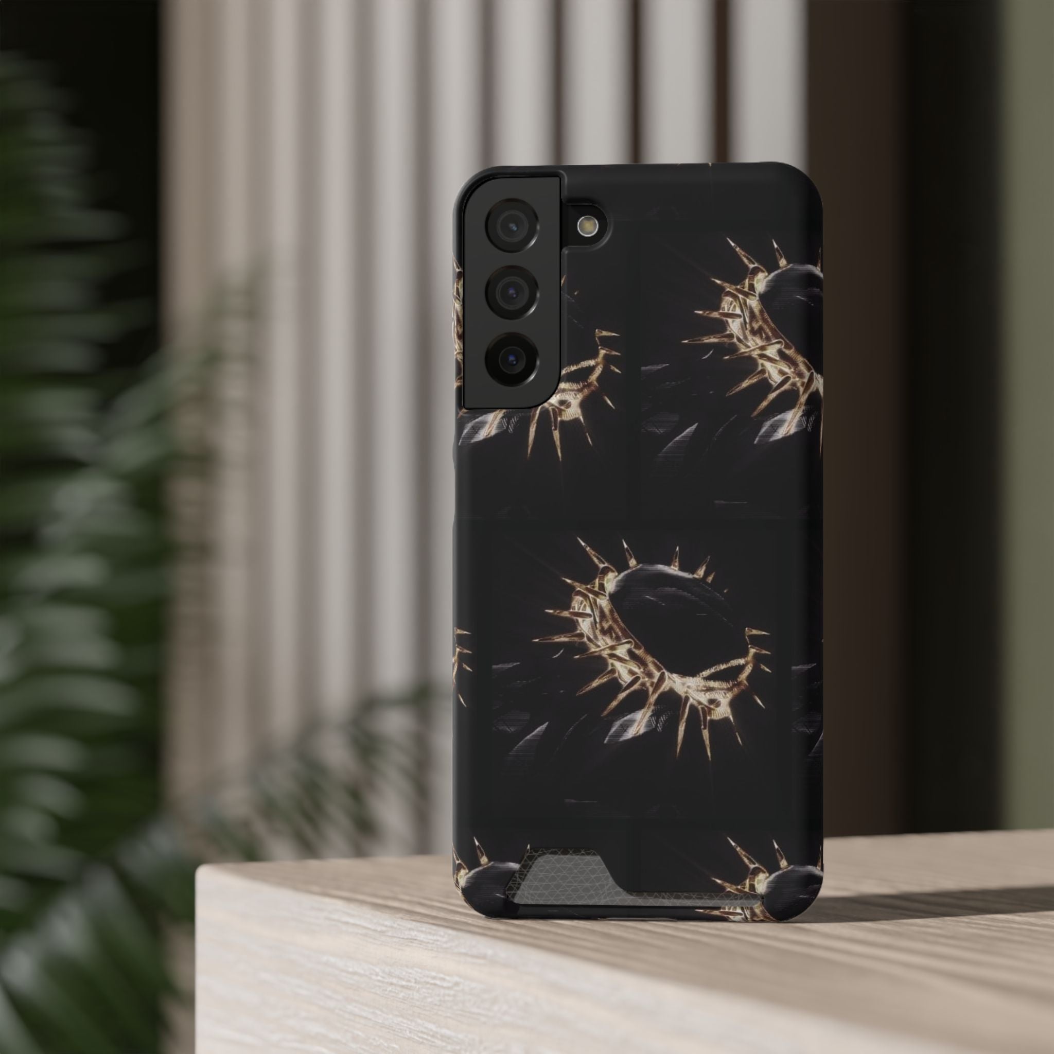 Phone Case With Built-In Card Holder: Yeshua (Jesus) Crown Of Thorns Design