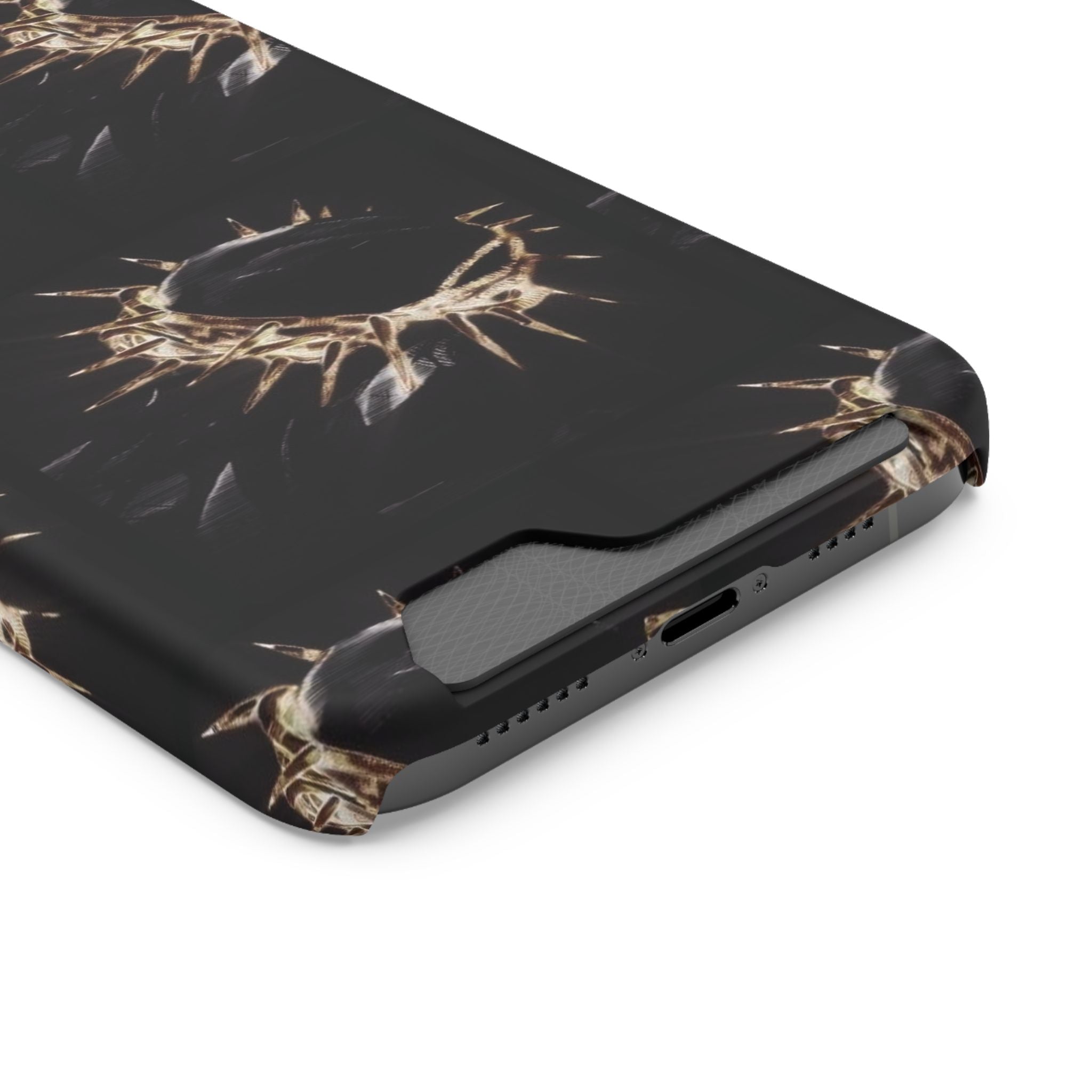 Phone Case With Built-In Card Holder: Yeshua (Jesus) Crown Of Thorns Design