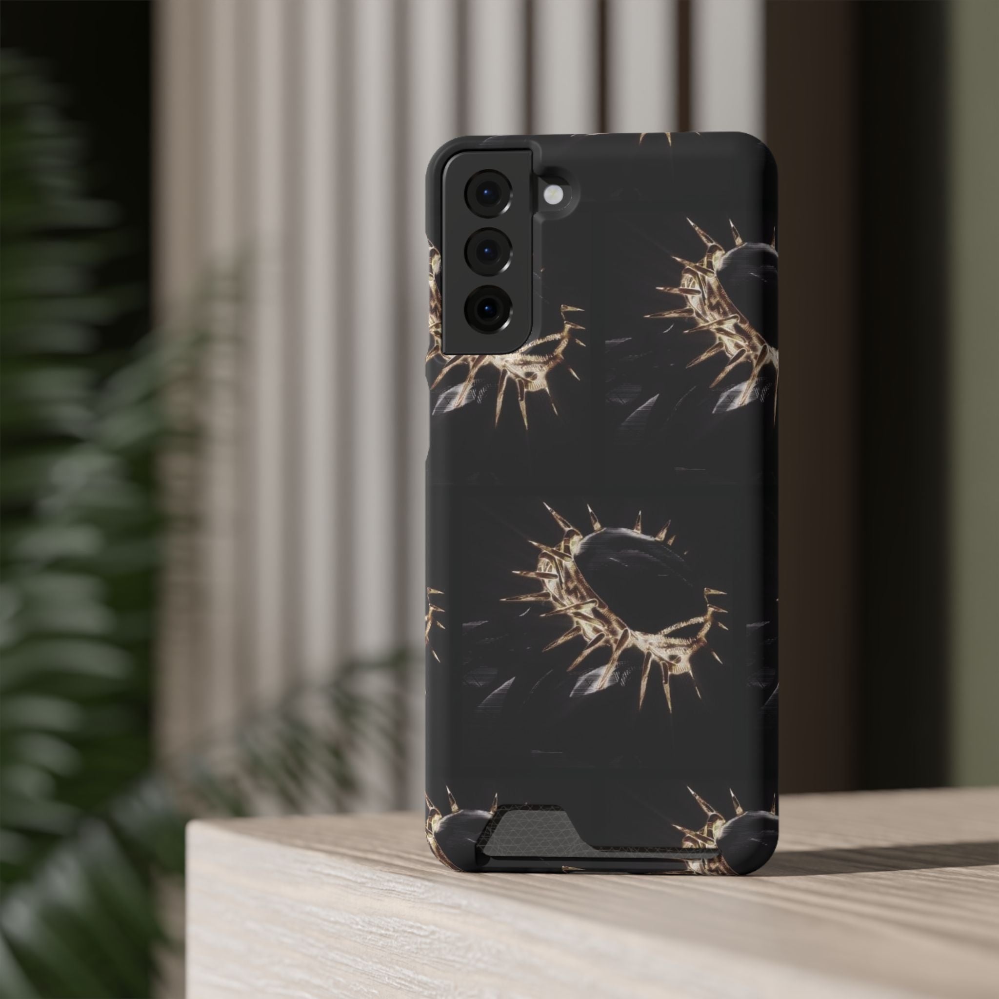 Phone Case With Built-In Card Holder: Yeshua (Jesus) Crown Of Thorns Design