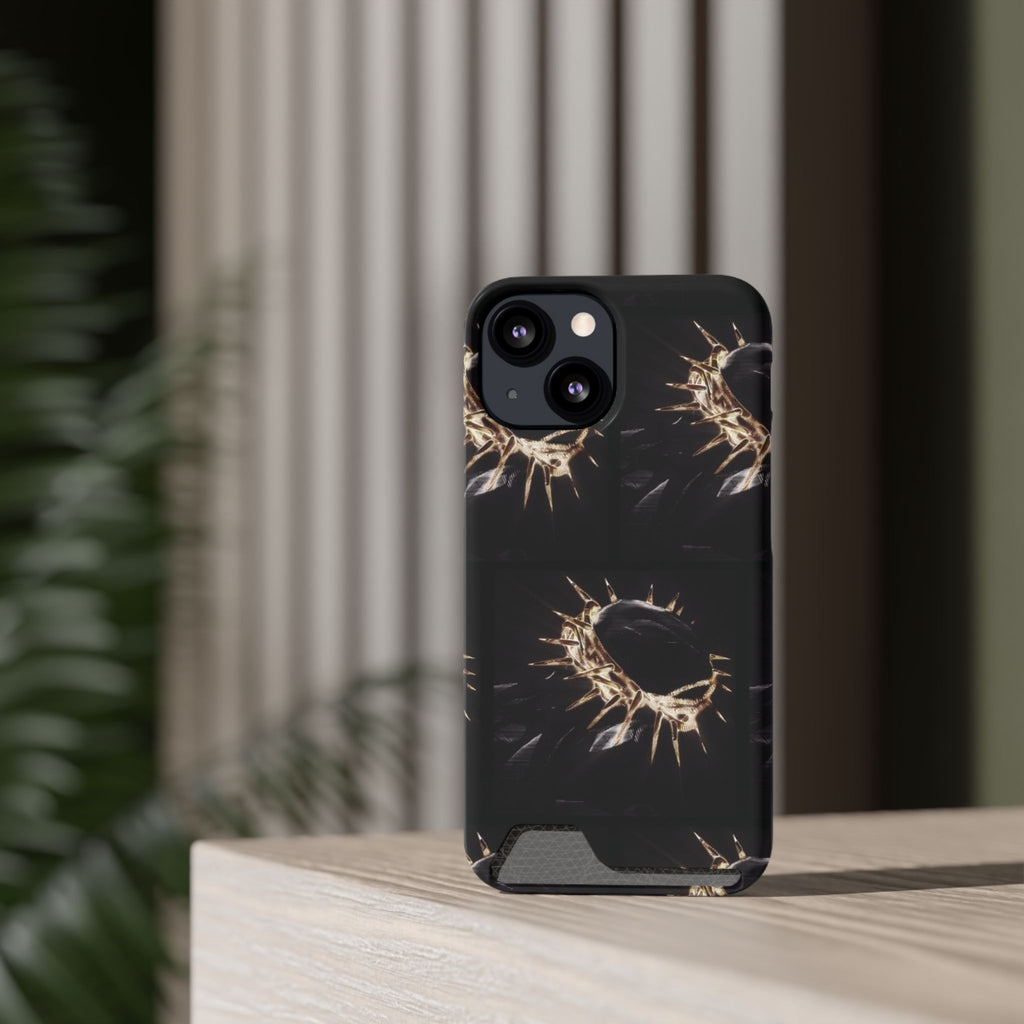 Phone Case With Built-In Card Holder: Yeshua (Jesus) Crown Of Thorns Design