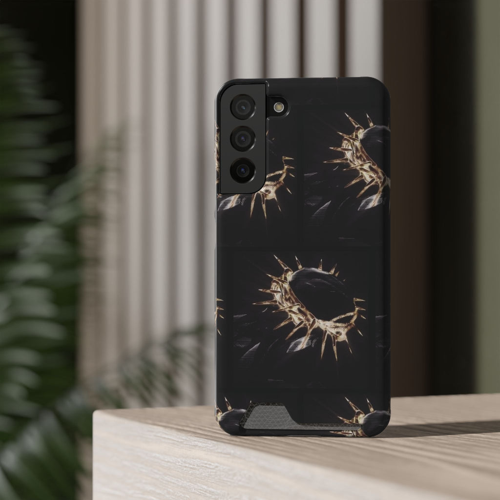 Phone Case With Built-In Card Holder: Yeshua (Jesus) Crown Of Thorns Design