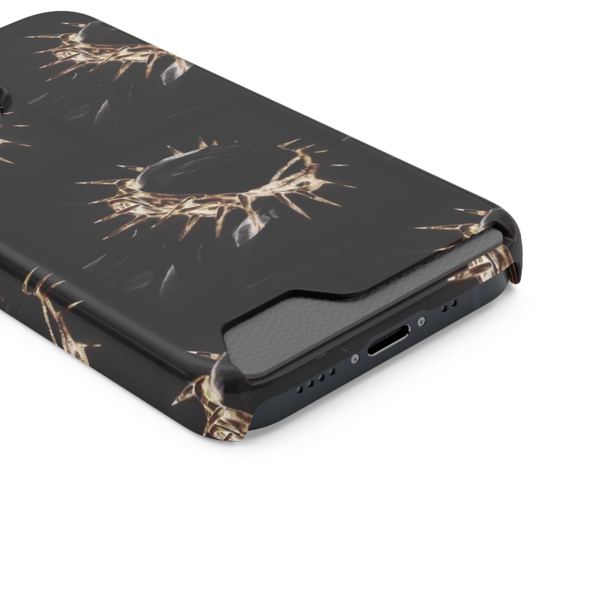 Phone Case With Built-In Card Holder: Yeshua (Jesus) Crown Of Thorns Design