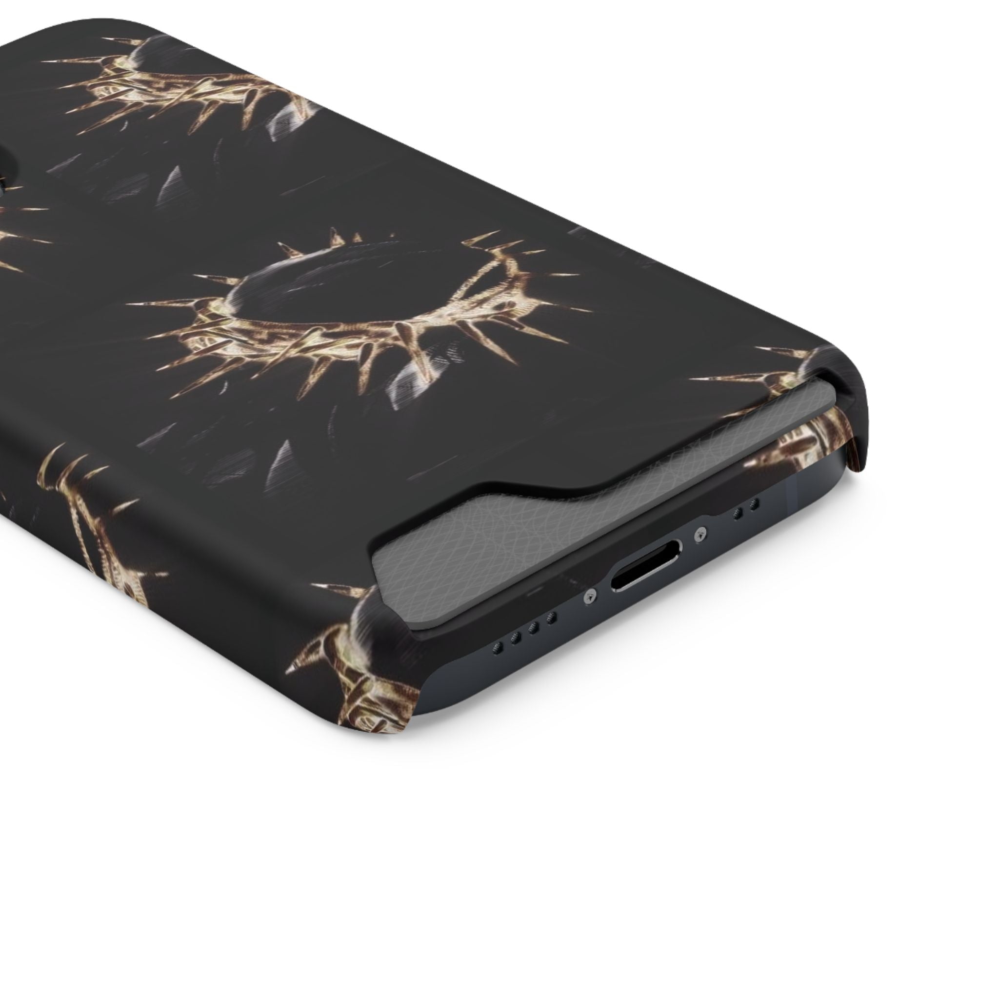 Phone Case With Built-In Card Holder: Yeshua (Jesus) Crown Of Thorns Design