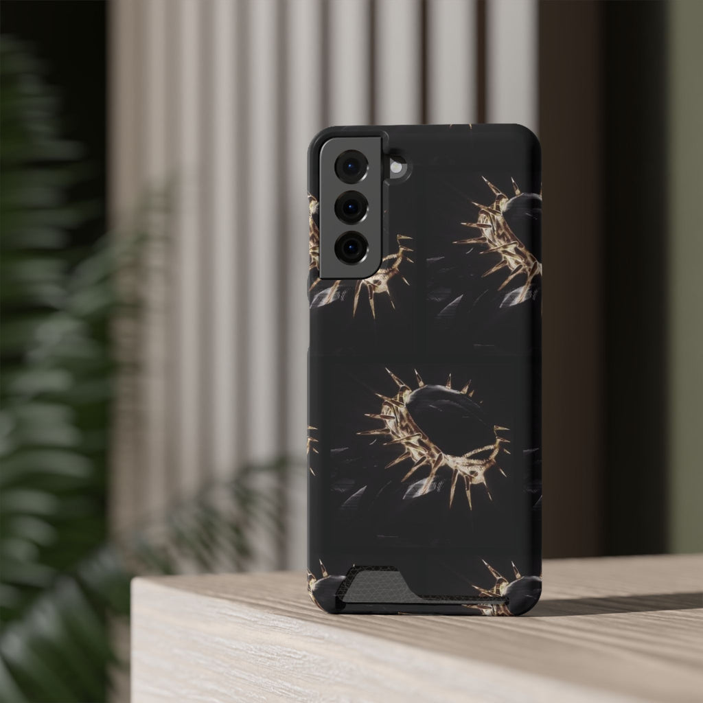 Phone Case With Built-In Card Holder: Yeshua (Jesus) Crown Of Thorns Design