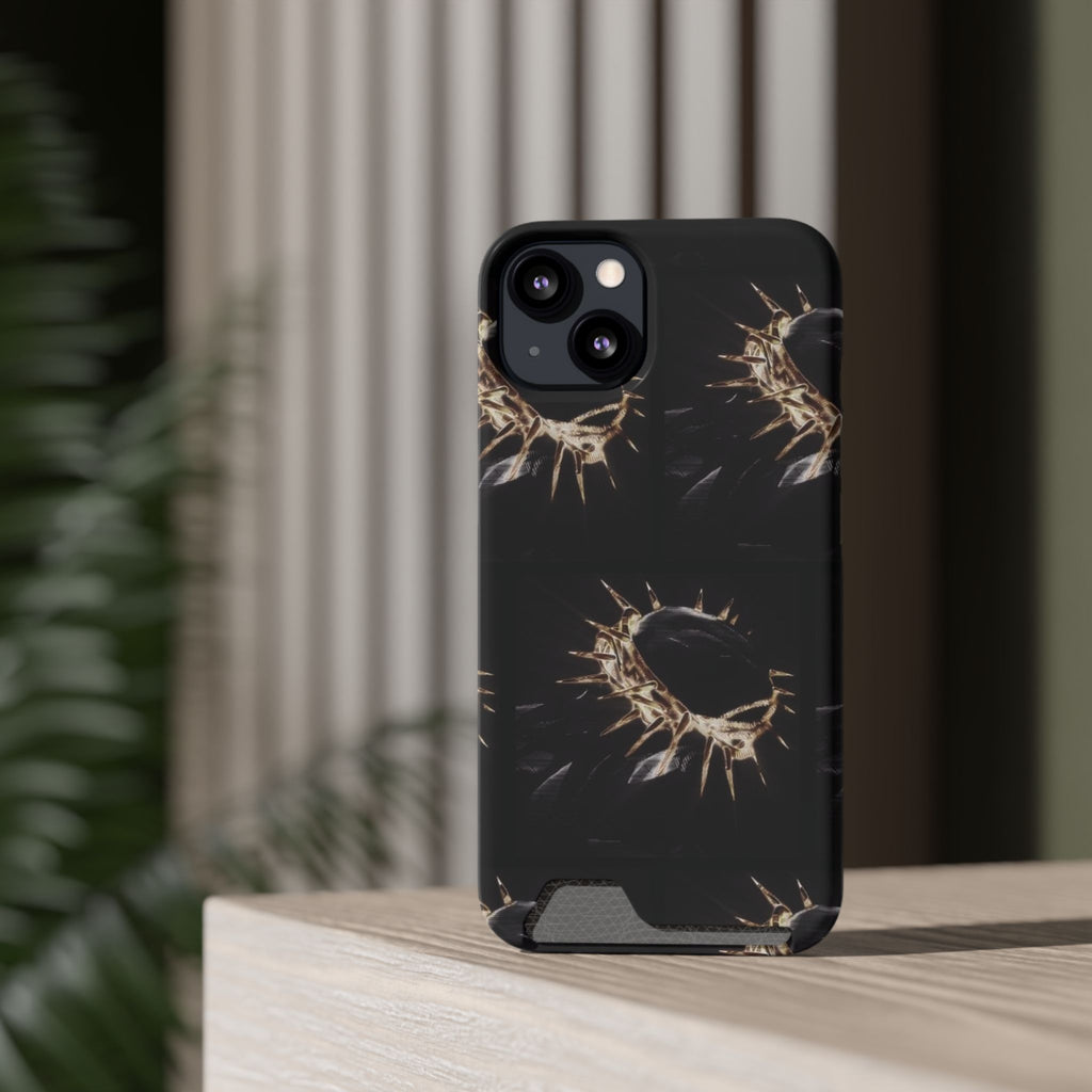 Phone Case With Built-In Card Holder: Yeshua (Jesus) Crown Of Thorns Design