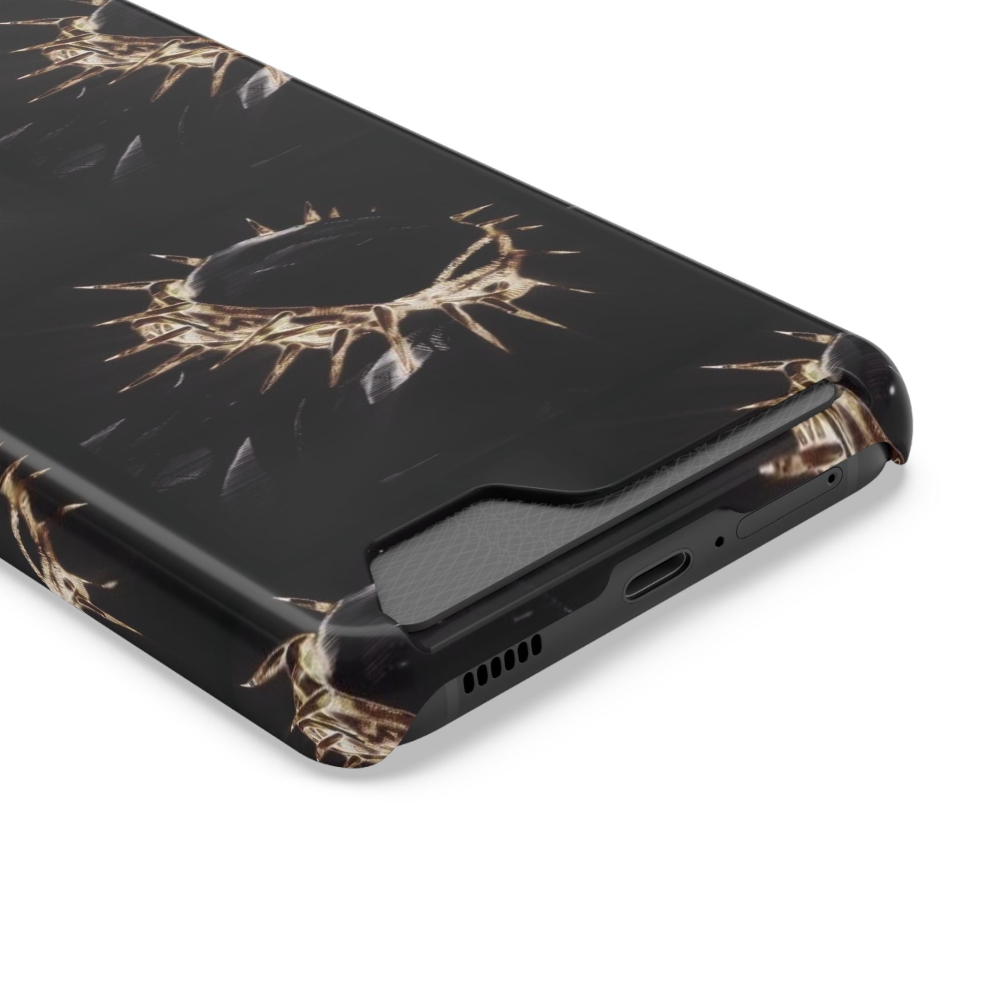Phone Case With Built-In Card Holder: Yeshua (Jesus) Crown Of Thorns Design