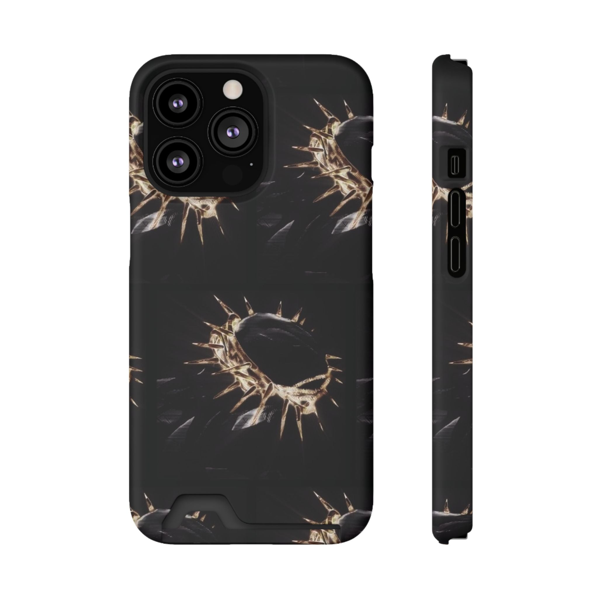 Phone Case With Built-In Card Holder: Yeshua (Jesus) Crown Of Thorns Design