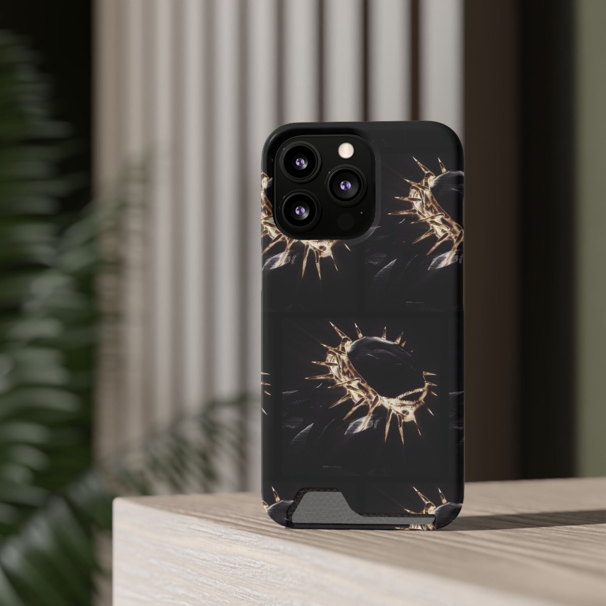 Phone Case With Built-In Card Holder: Yeshua (Jesus) Crown Of Thorns Design
