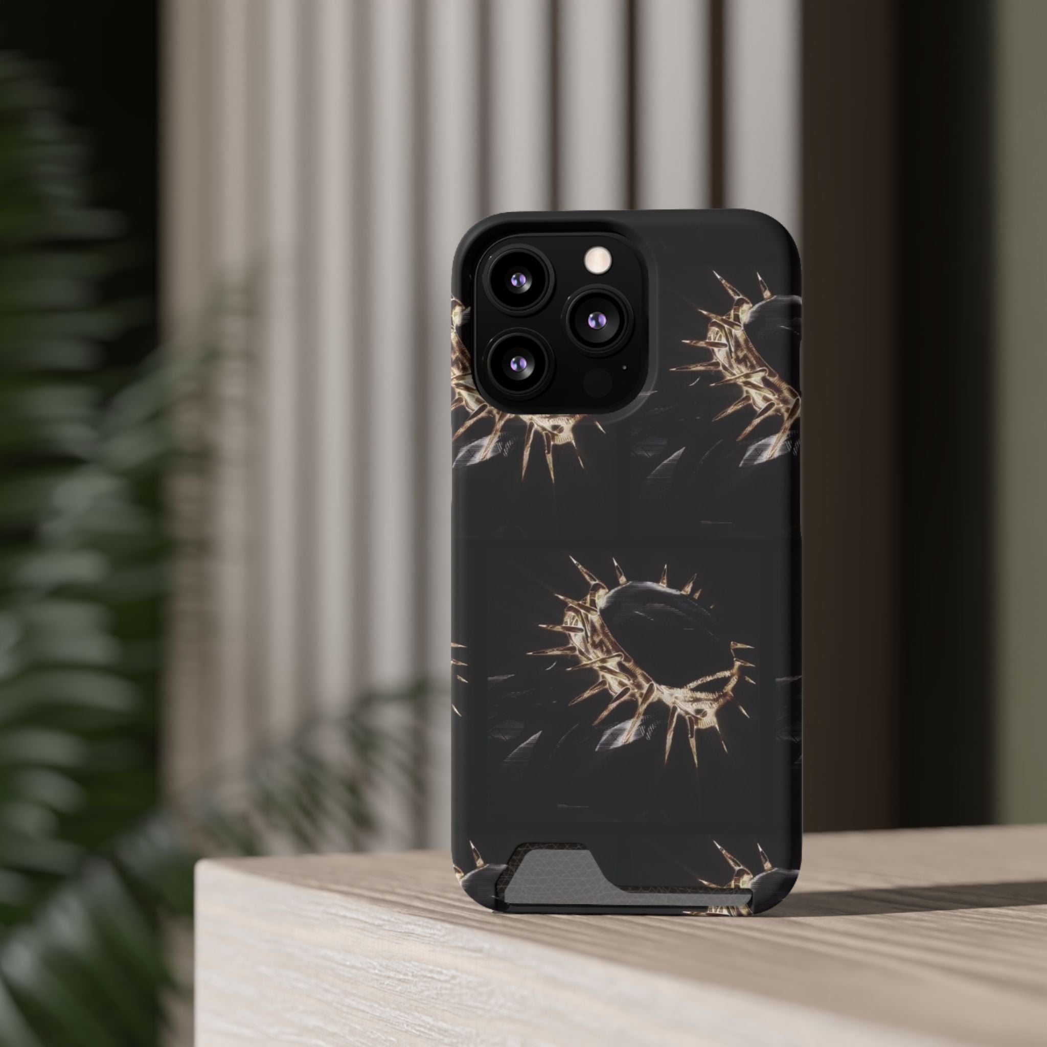 Phone Case With Built-In Card Holder: Yeshua (Jesus) Crown Of Thorns Design