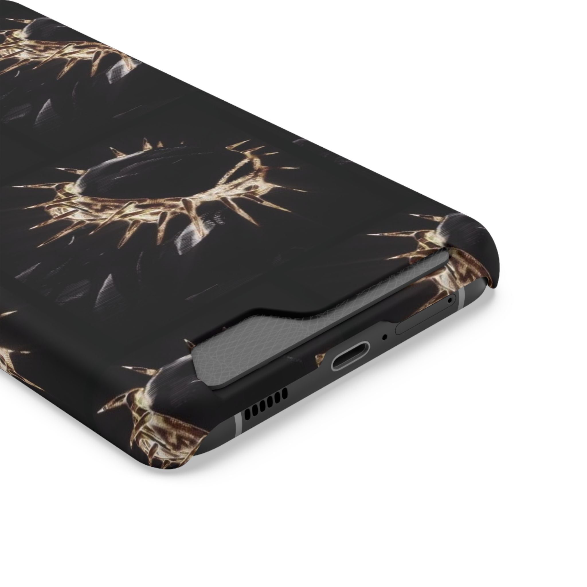 Phone Case With Built-In Card Holder: Yeshua (Jesus) Crown Of Thorns Design