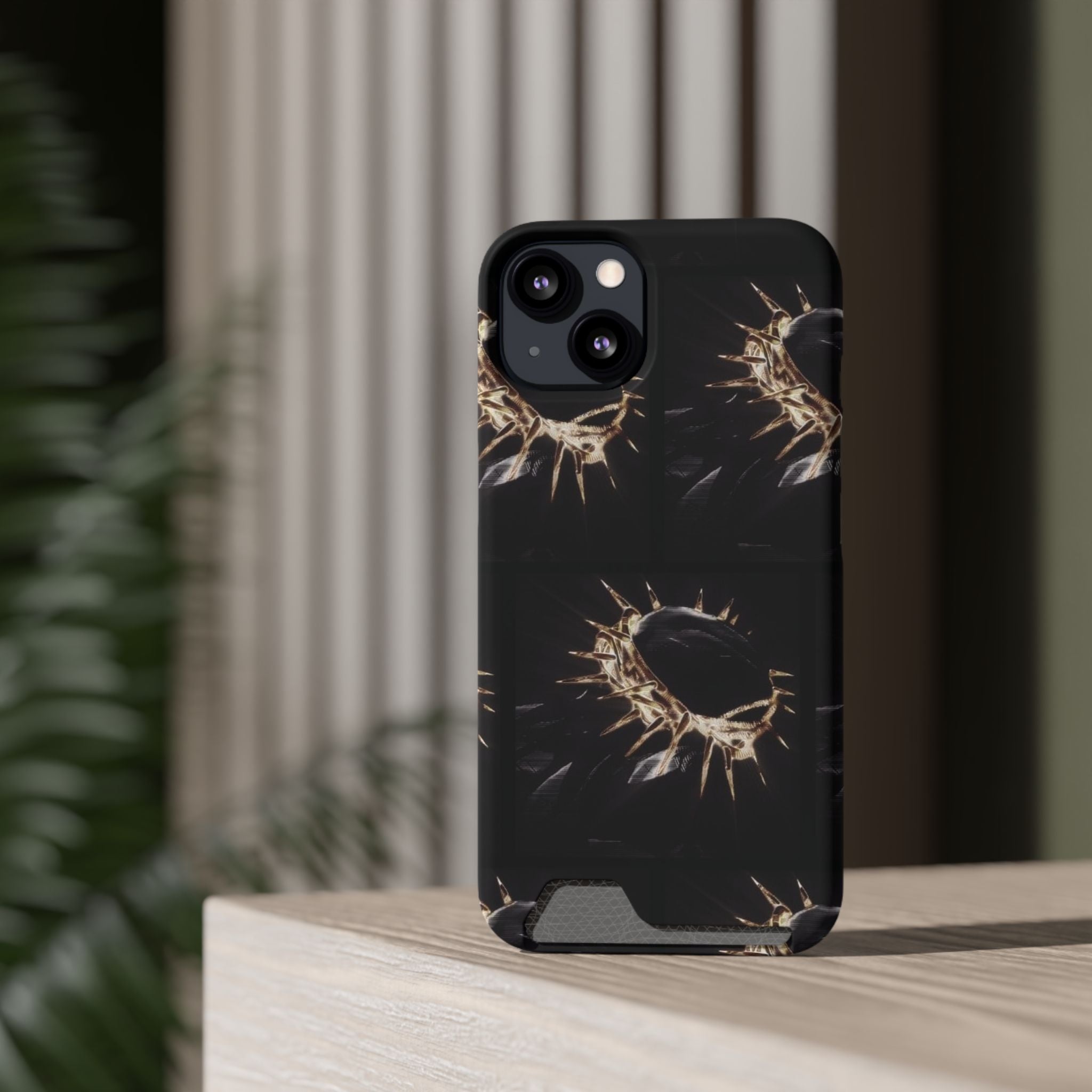 Phone Case With Built-In Card Holder: Yeshua (Jesus) Crown Of Thorns Design