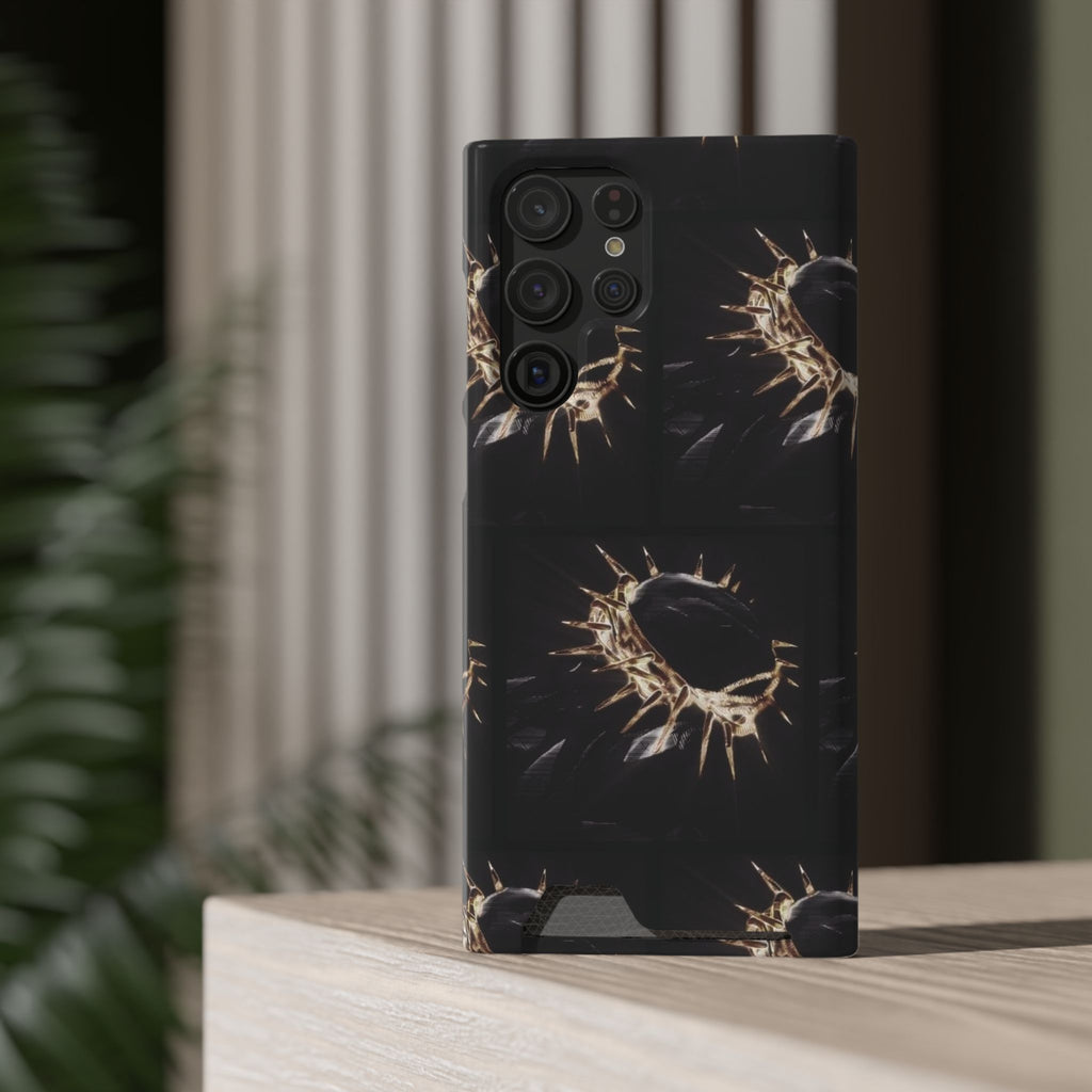 Phone Case With Built-In Card Holder: Yeshua (Jesus) Crown Of Thorns Design