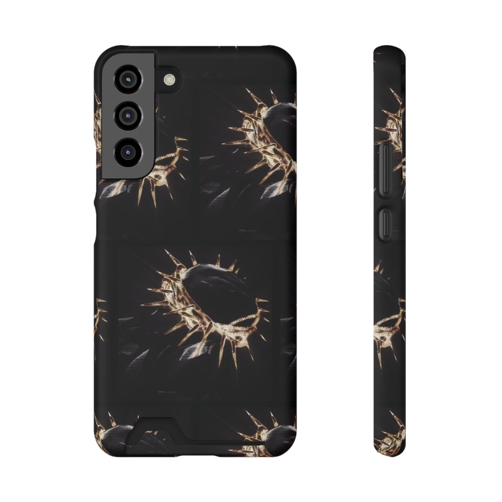 Phone Case With Built-In Card Holder: Yeshua (Jesus) Crown Of Thorns Design