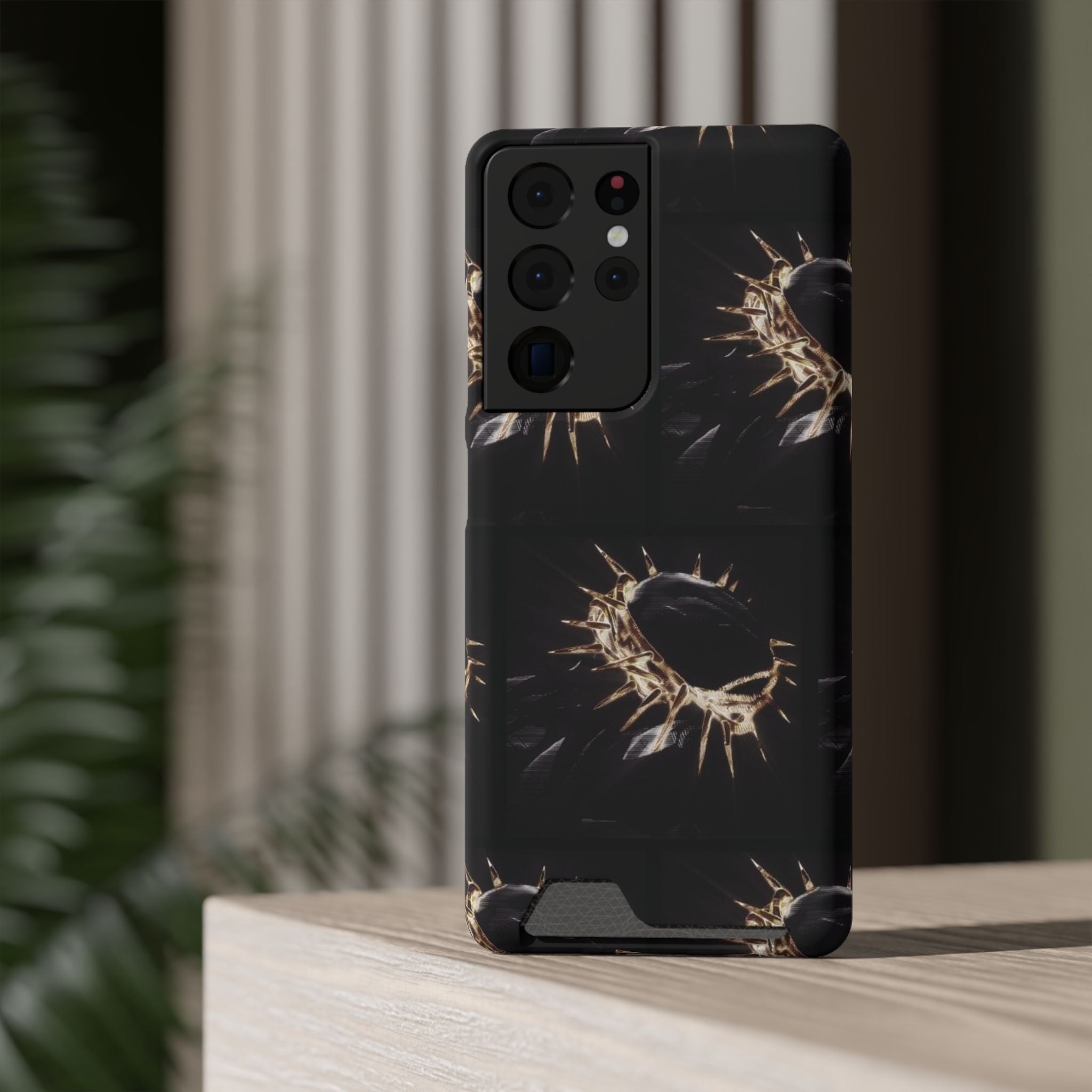 Phone Case With Built-In Card Holder: Yeshua (Jesus) Crown Of Thorns Design