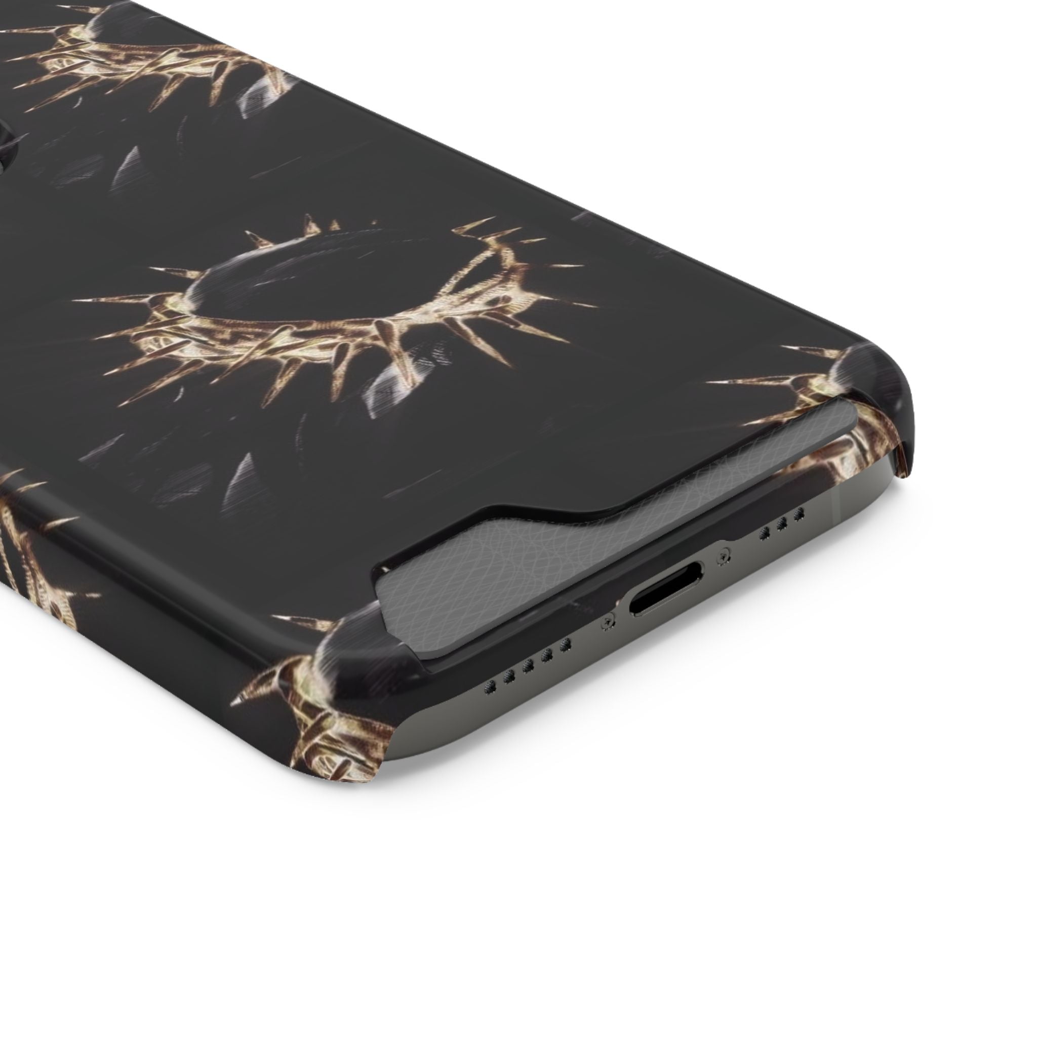 Phone Case With Built-In Card Holder: Yeshua (Jesus) Crown Of Thorns Design