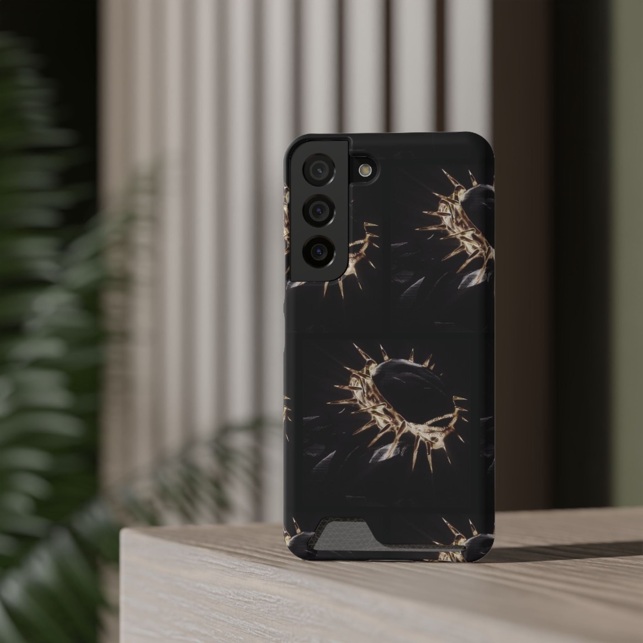 Phone Case With Built-In Card Holder: Yeshua (Jesus) Crown Of Thorns Design