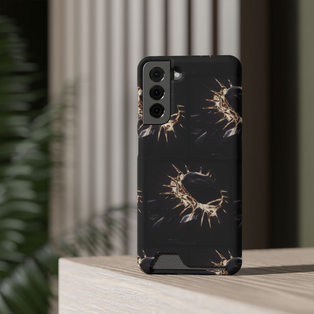 Phone Case With Built-In Card Holder: Yeshua (Jesus) Crown Of Thorns Design