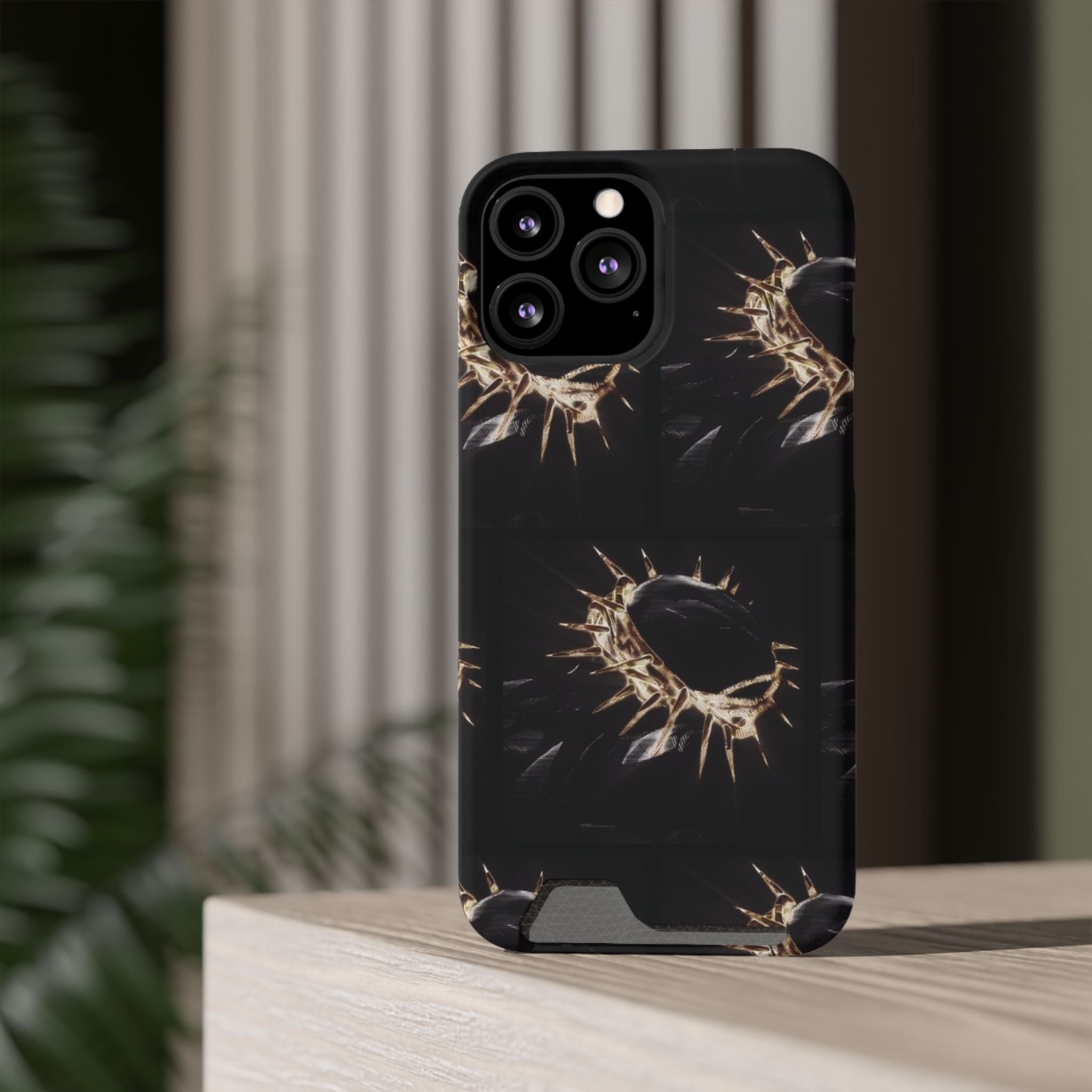 Phone Case With Built-In Card Holder: Yeshua (Jesus) Crown Of Thorns Design